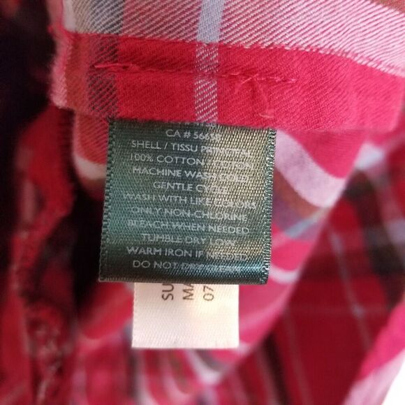 Lauren Ralph Lauren Women Plaide Button Front Tunic Dress Sz 8 Red Long Sleeve - Picture 9 of 9